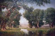 Worthington Whittredge On the Cache La Poudre River oil painting on canvas